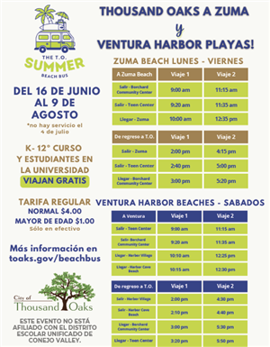 Summer Beach Bus Schedule Sp